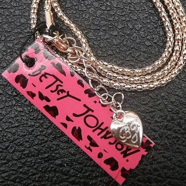 Betsey Johnson Pink Frog Crystal Red Jewel Crown Pendant Necklace