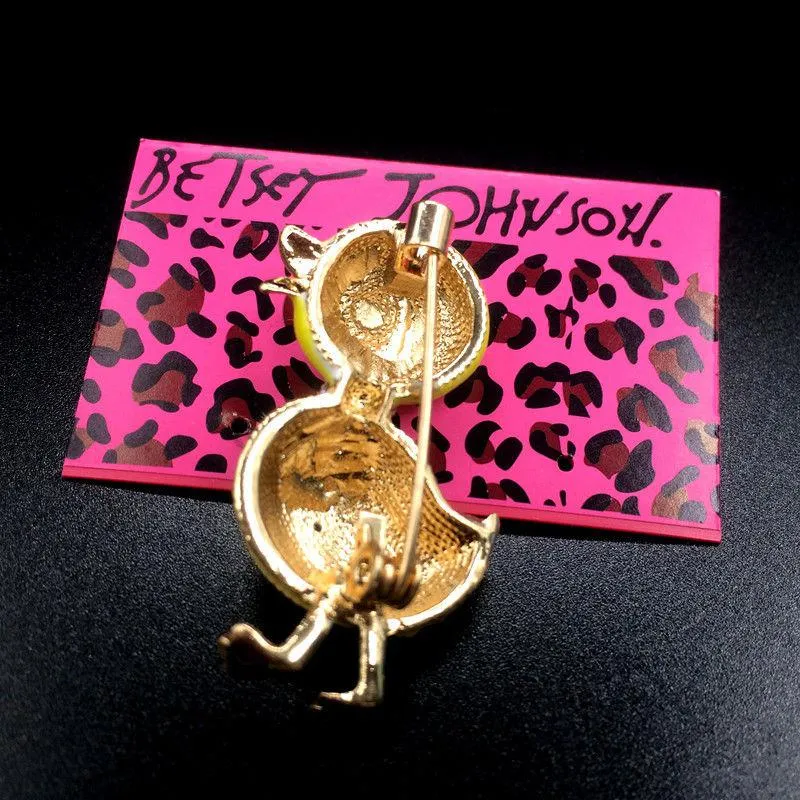 Betsey Johnson Small Duck Yellow Enamel Brooch Pin