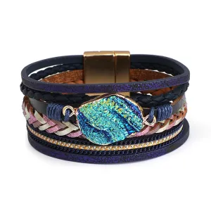 'Birralee' Charm Cuff Bracelet - navy