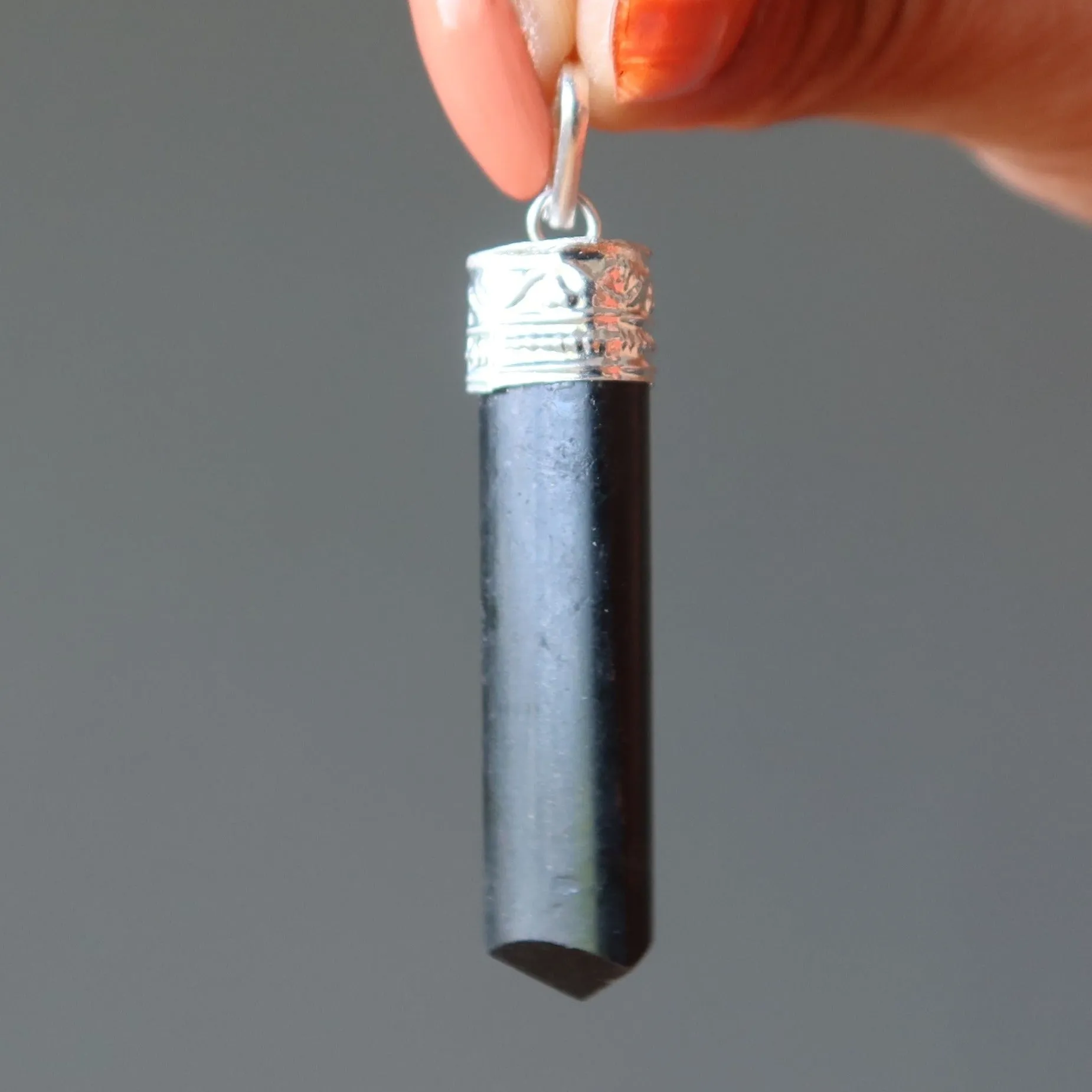 Black Tourmaline Pendant Protection Point