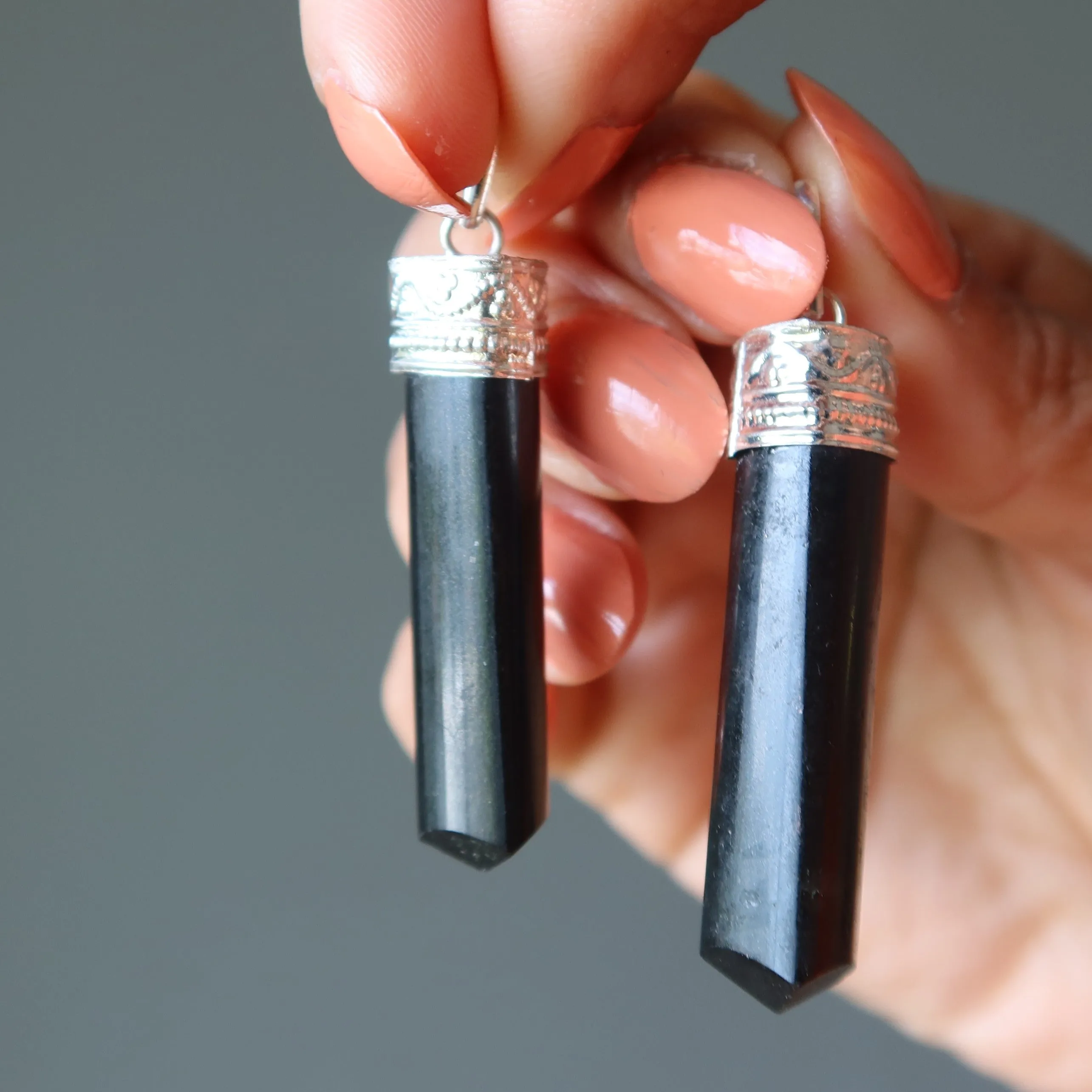 Black Tourmaline Pendant Protection Point