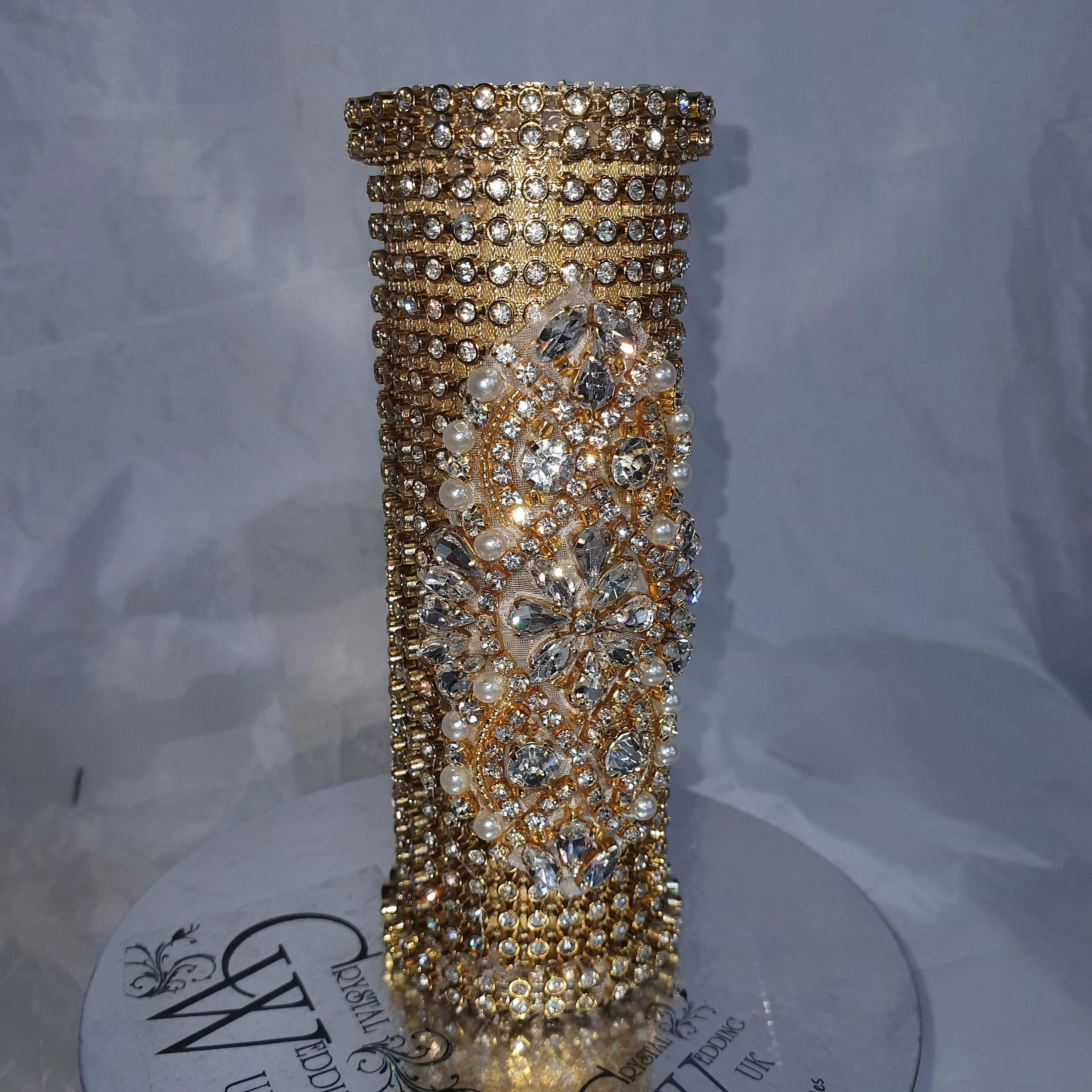 Bling Bouquet Holder, rhinestone crystal Diamonte holder, Rhinestone & pearl Wedding Bouquet Holder , Glam Bling Bouquet Holders