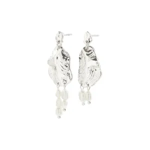 Bloom Silver Plated Pearl Earrings