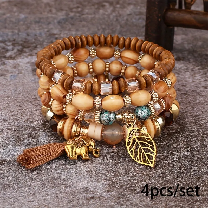 Bohemian Tree Of Life Bracelet Set  Handmade Ethnic Jewelry