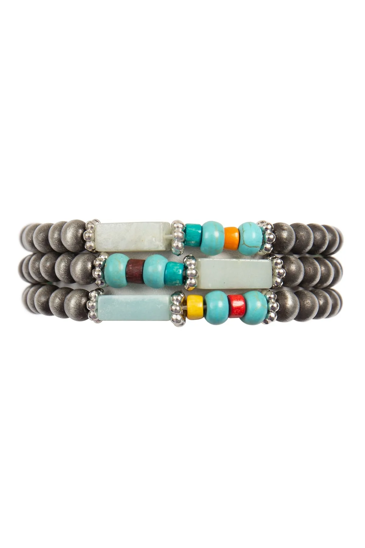 BOHO WOOD BEADS LAYERED WESTERN BRACELET (NOW $1.25 ONLY!)