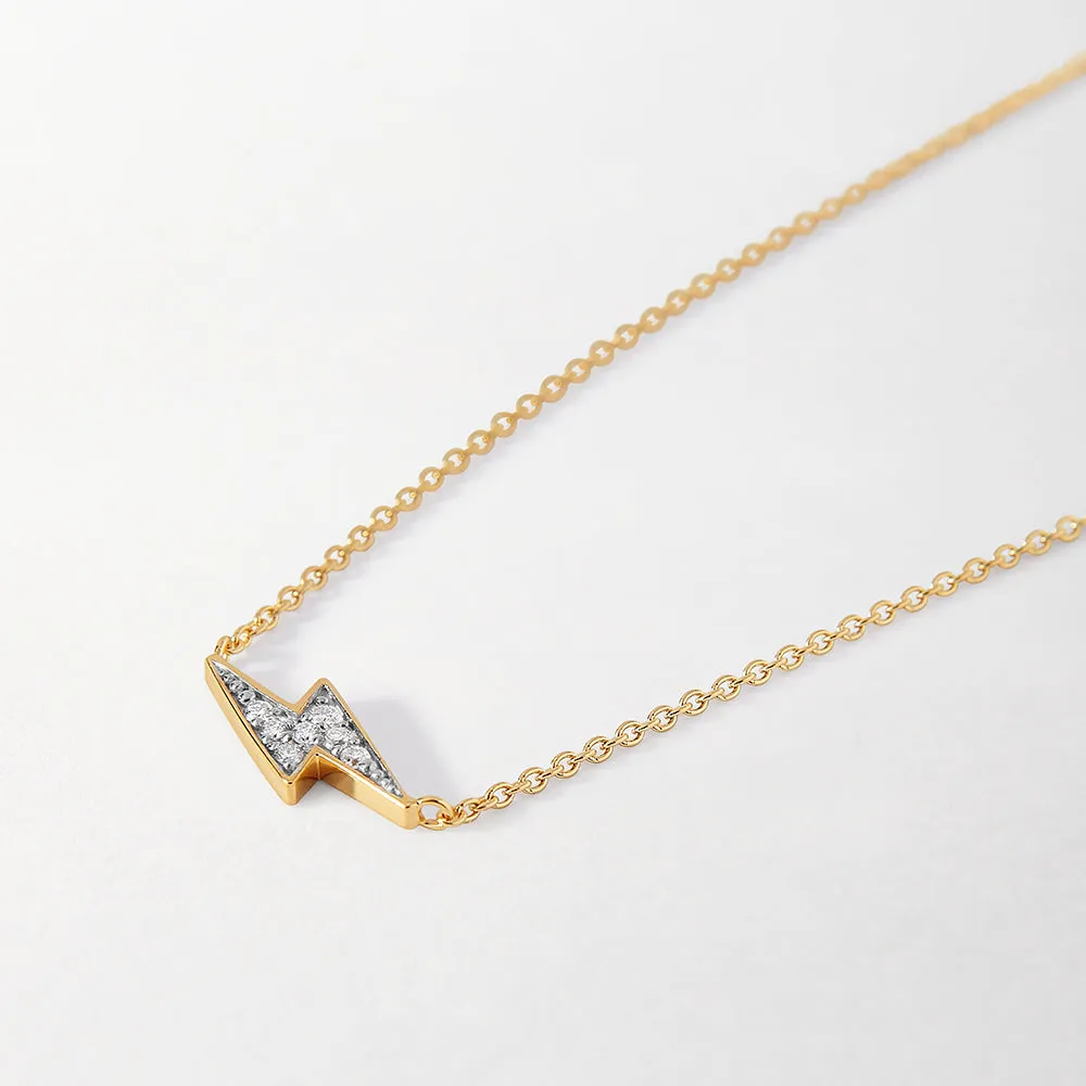 Bolt Diamond Necklace - Yellow Gold