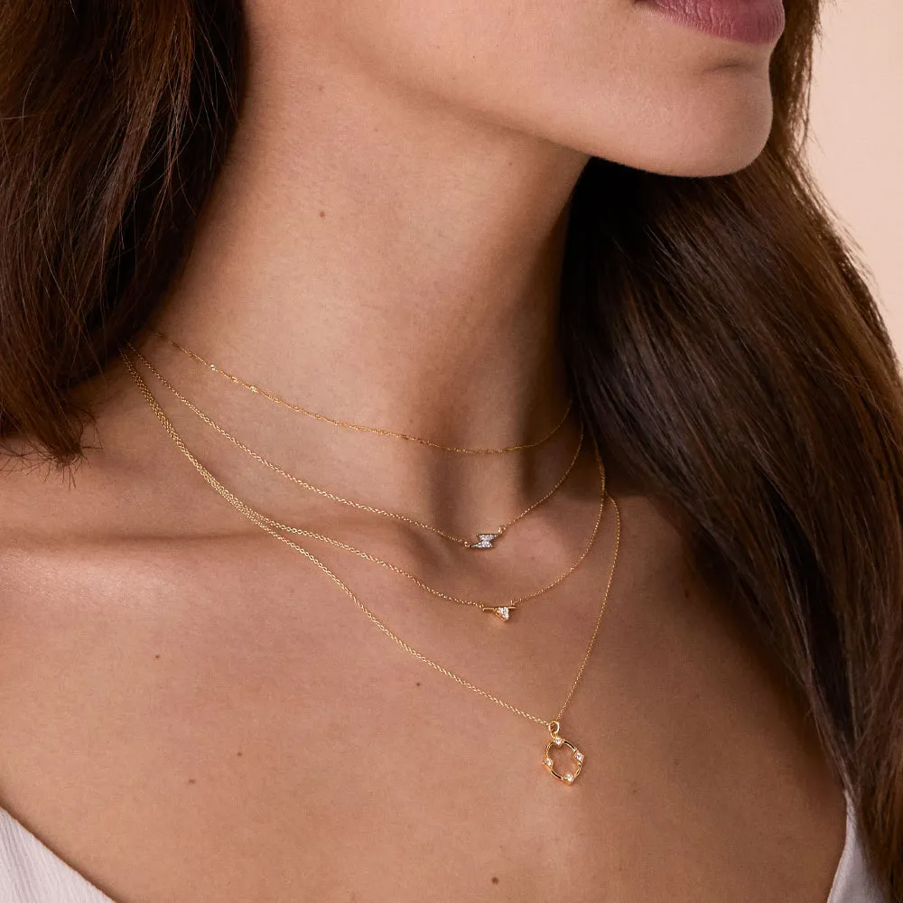 Bolt Diamond Necklace - Yellow Gold