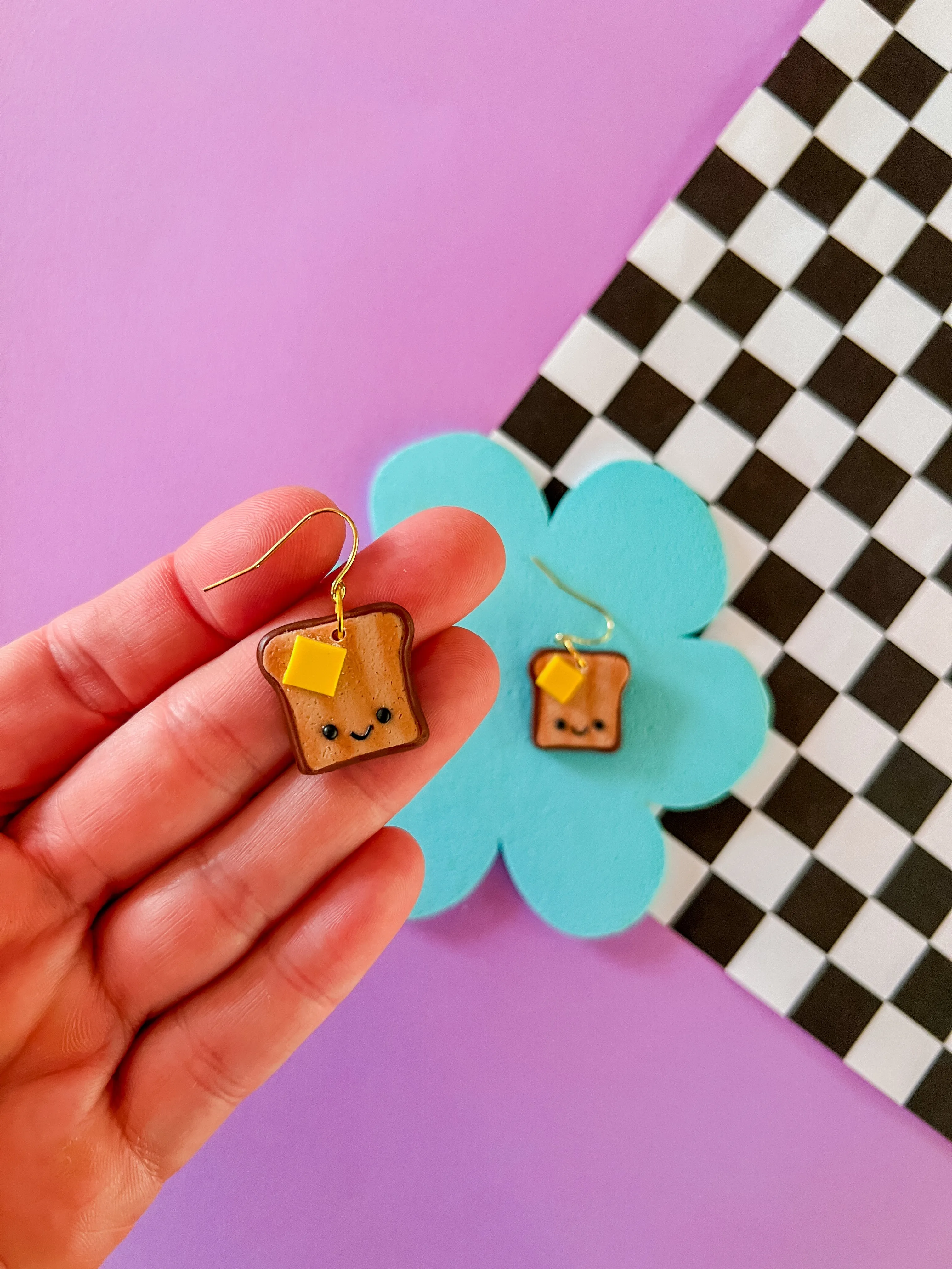 Brunch Earrings - Clay Egg and Toast Earrings