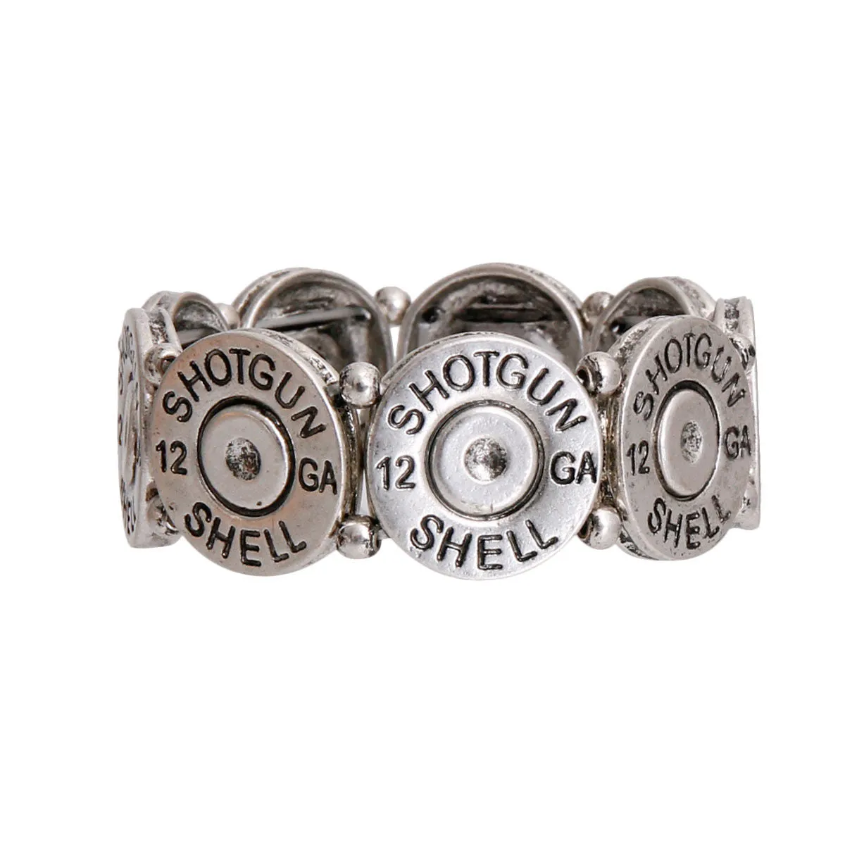 Burnished Silver Shotgun Shell Bracelet