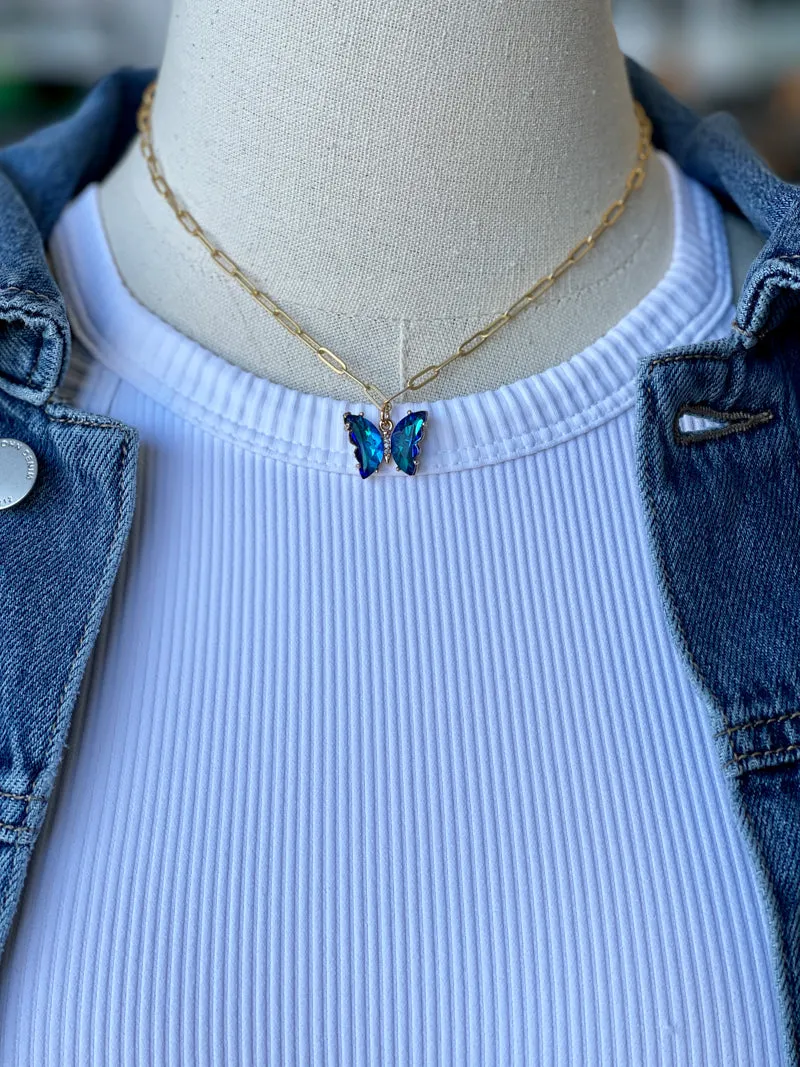 Butterfly Kisses Gold Necklace