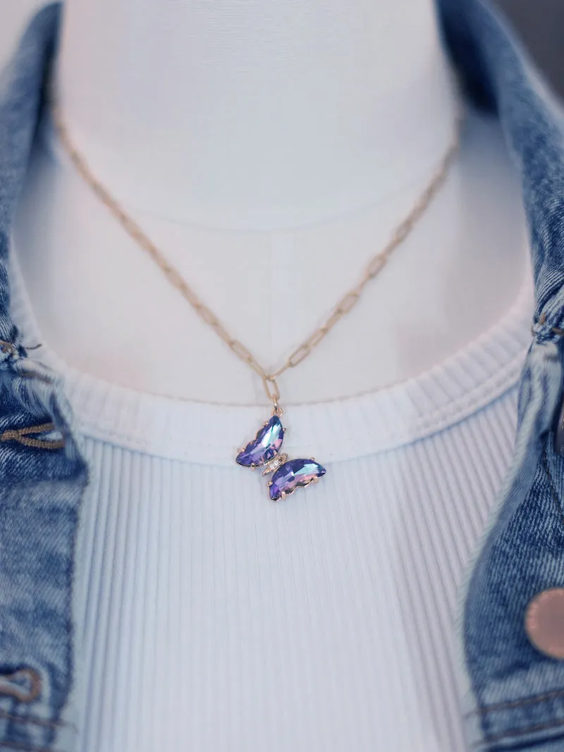 Butterfly Kisses Gold Necklace