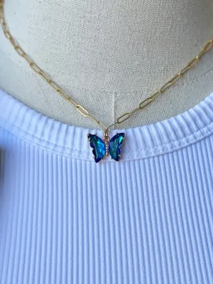 Butterfly Kisses Gold Necklace