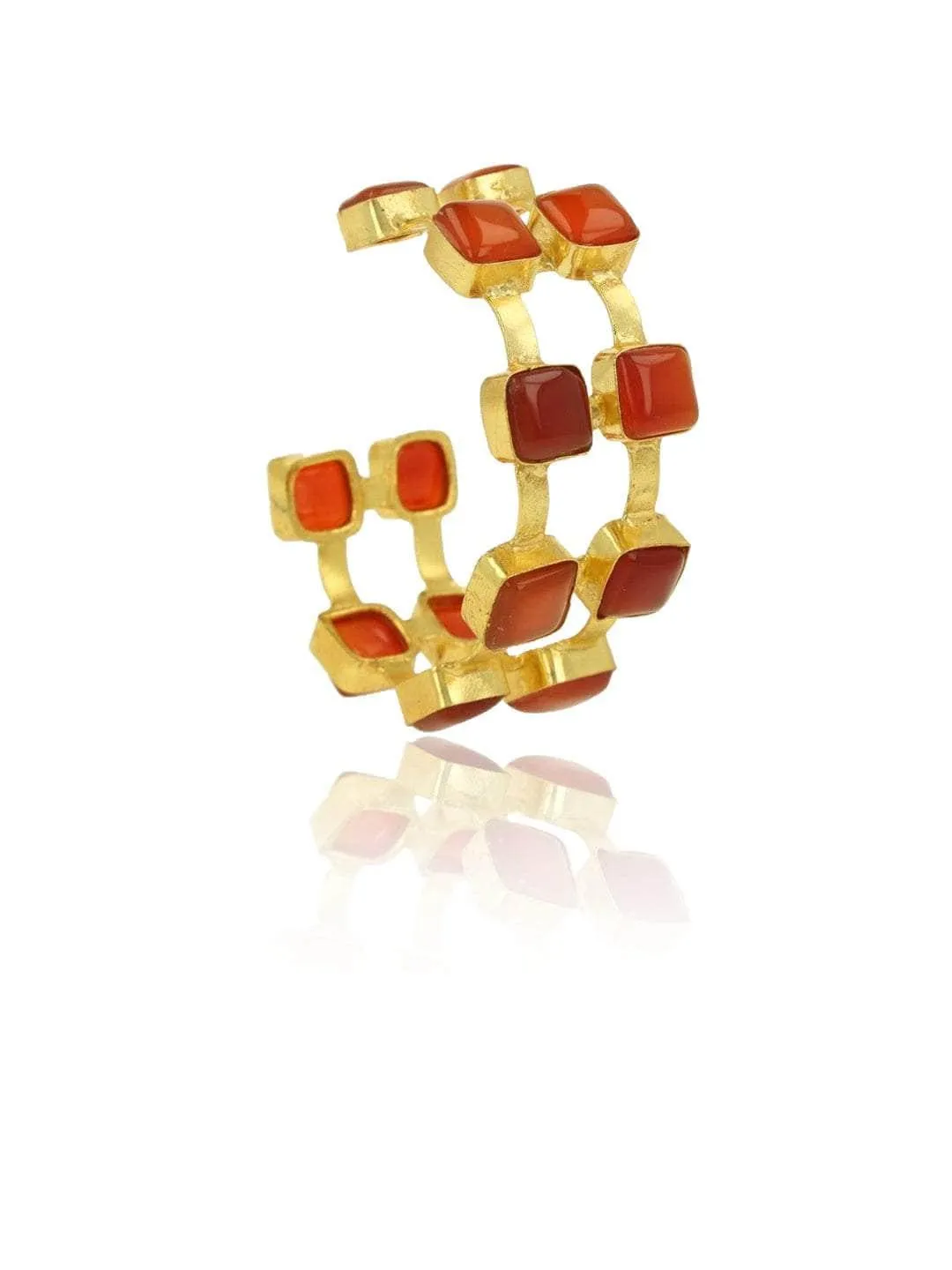 Carnelian Hand Cuff Brick Red