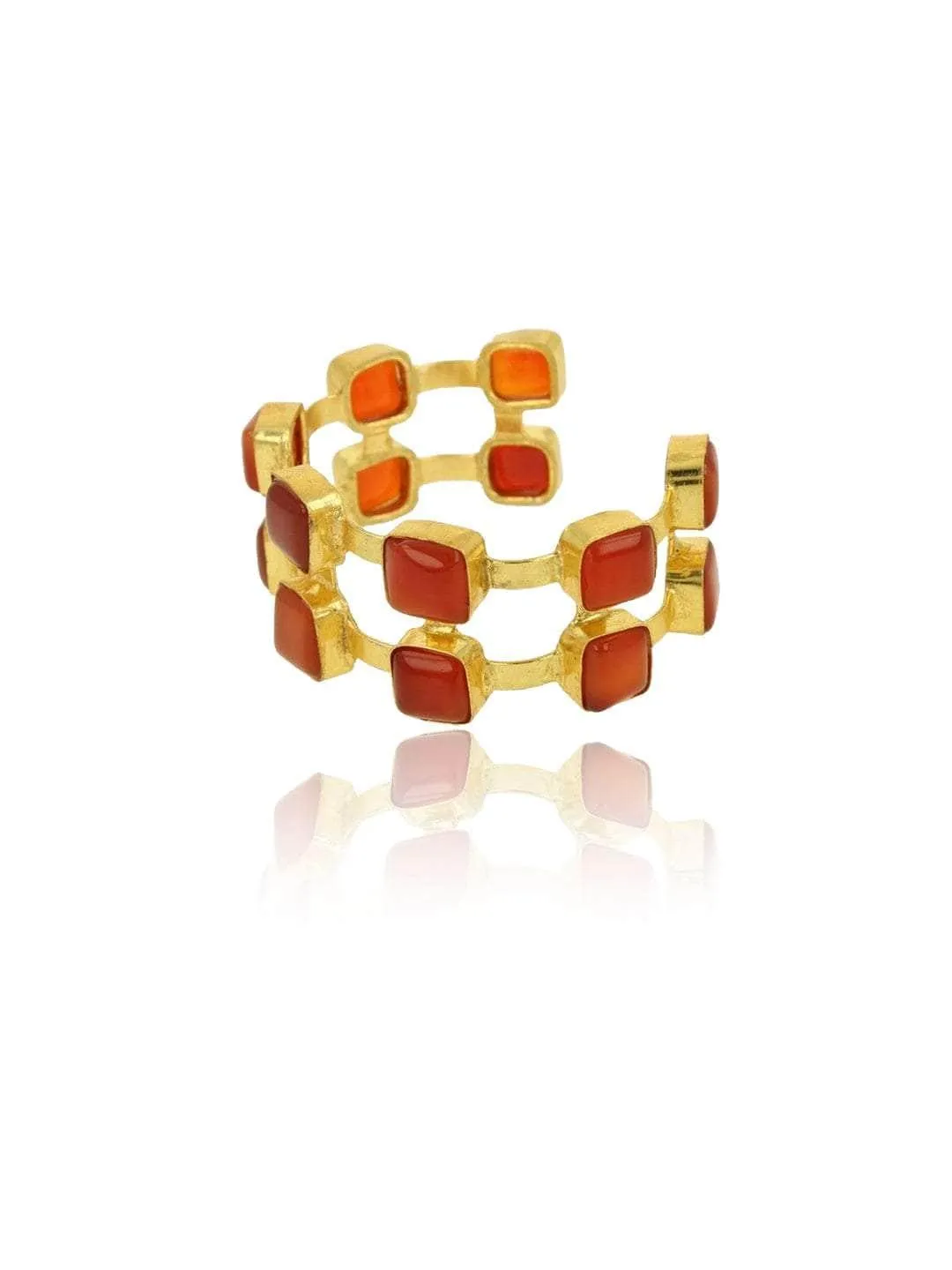 Carnelian Hand Cuff Brick Red