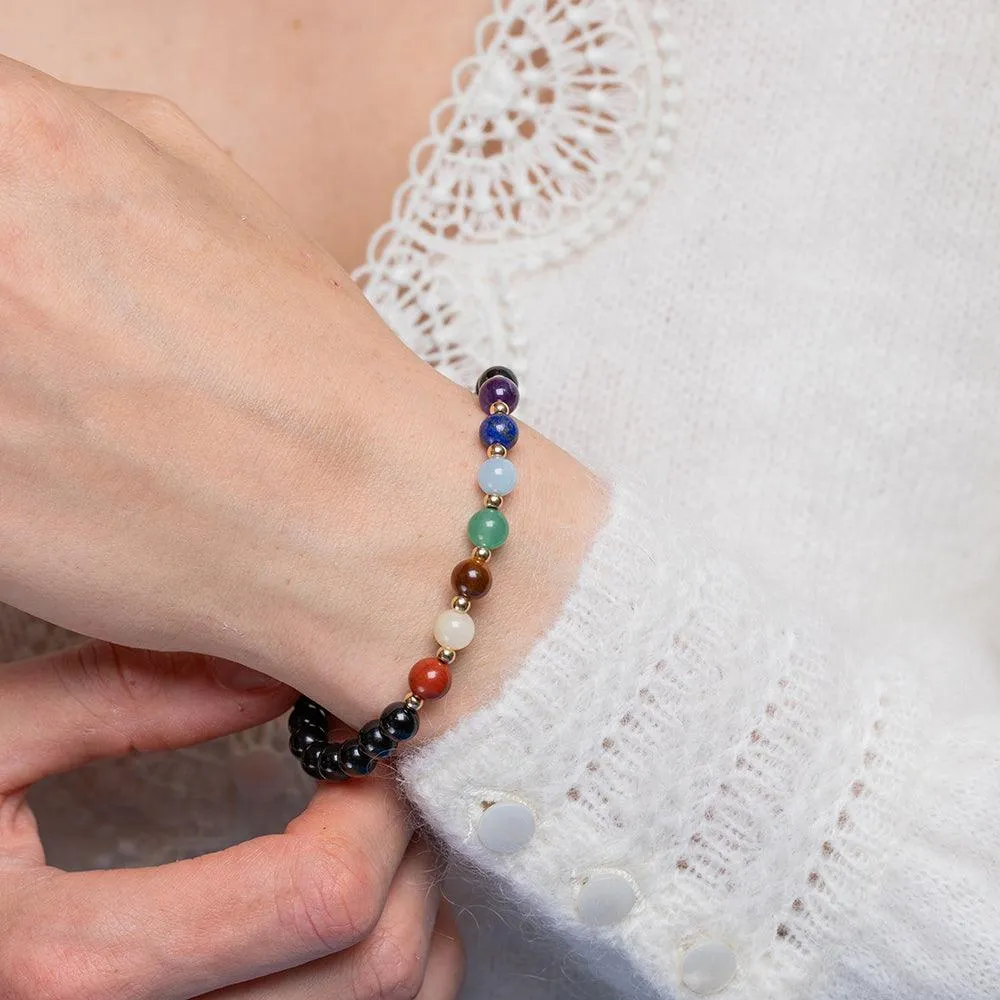 Chakra Bracelet with Black Tourmaline - 6mm