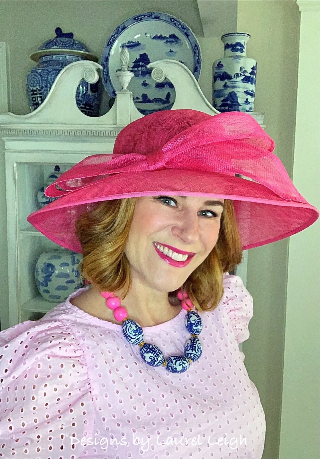 Chinoiserie Statement Necklace - Hot Pink