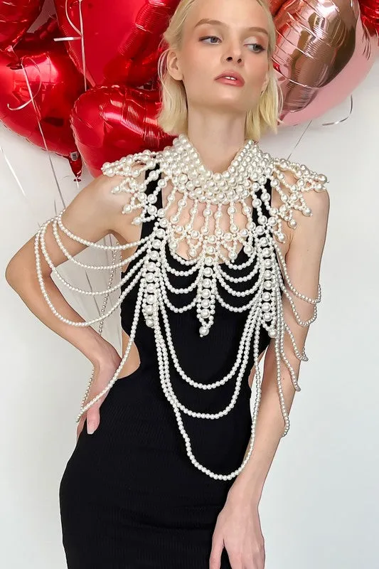 Chunky Pearl All Over Body Coverup With Choker