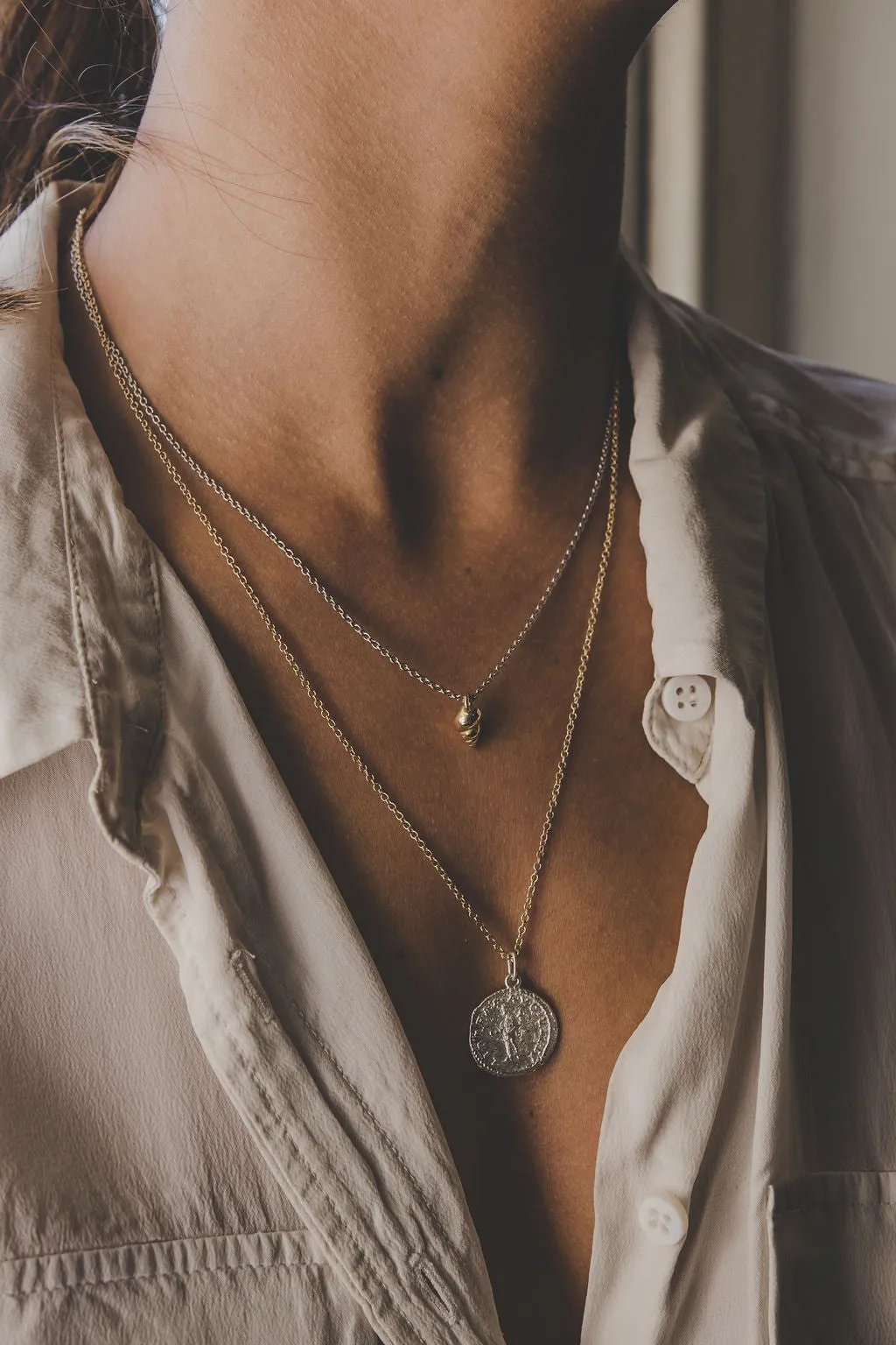 Coin Necklace in Silver