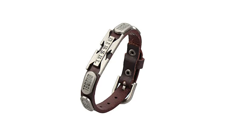 Cool Rock Punk Men Women Fashion Genuine Leather Bracelets Fashion Bracelet