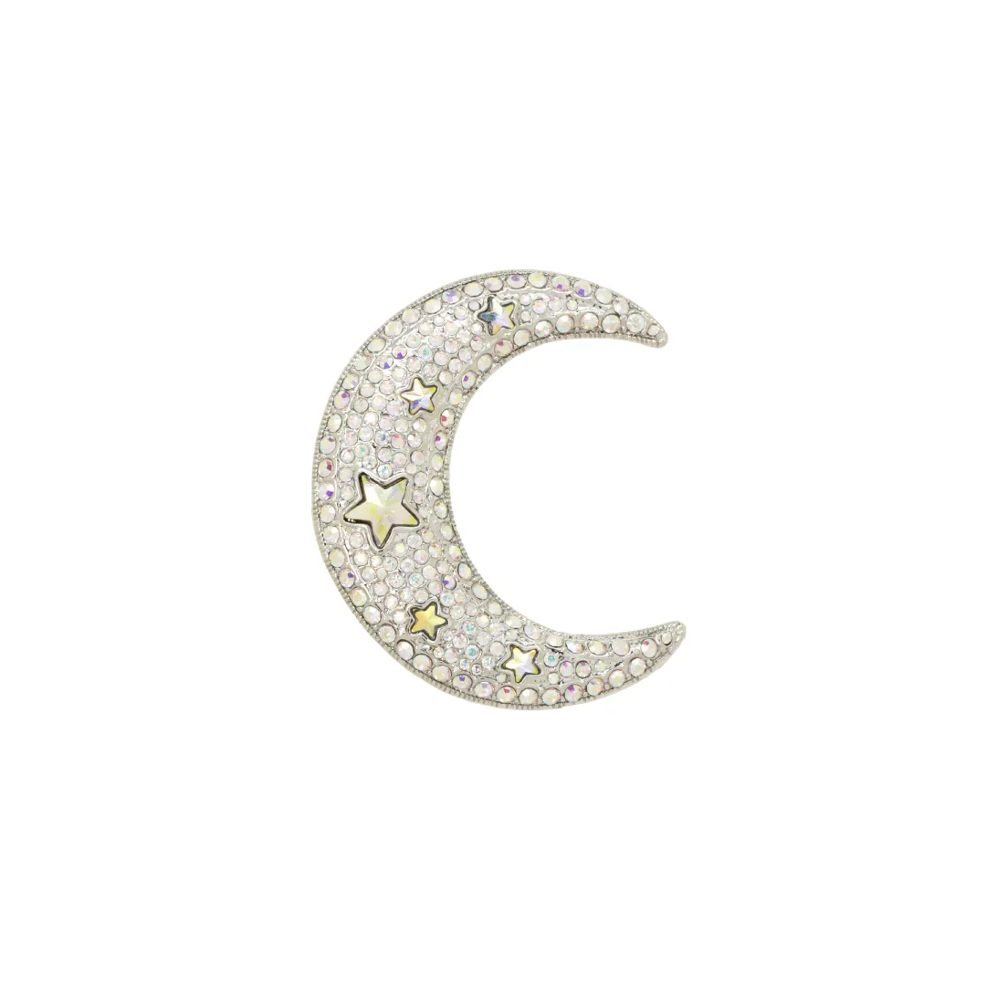 Cosmic Crescent Moon Brooch