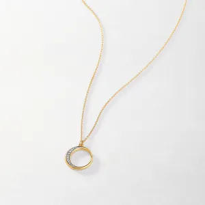 Crescent Diamond Necklace  - Yellow Gold