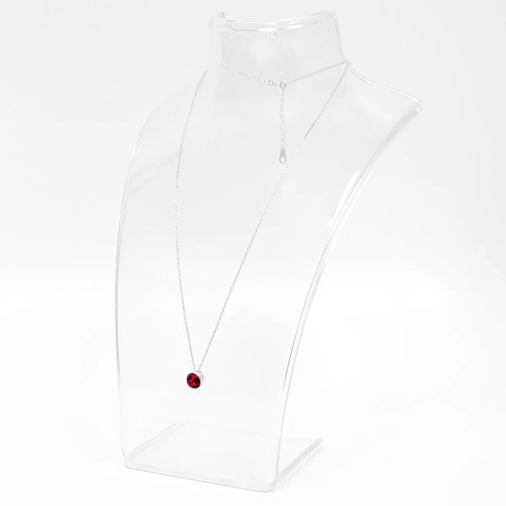 Dark Red Round Crystal Necklace