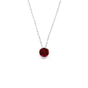 Dark Red Round Crystal Necklace