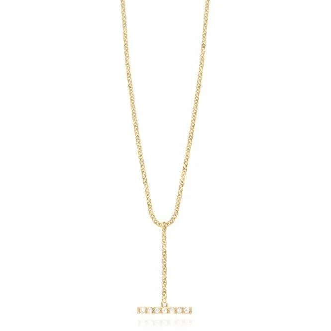 Demi Gold Pave Bar Drop 46cm   5cm Extender Necklace 4457