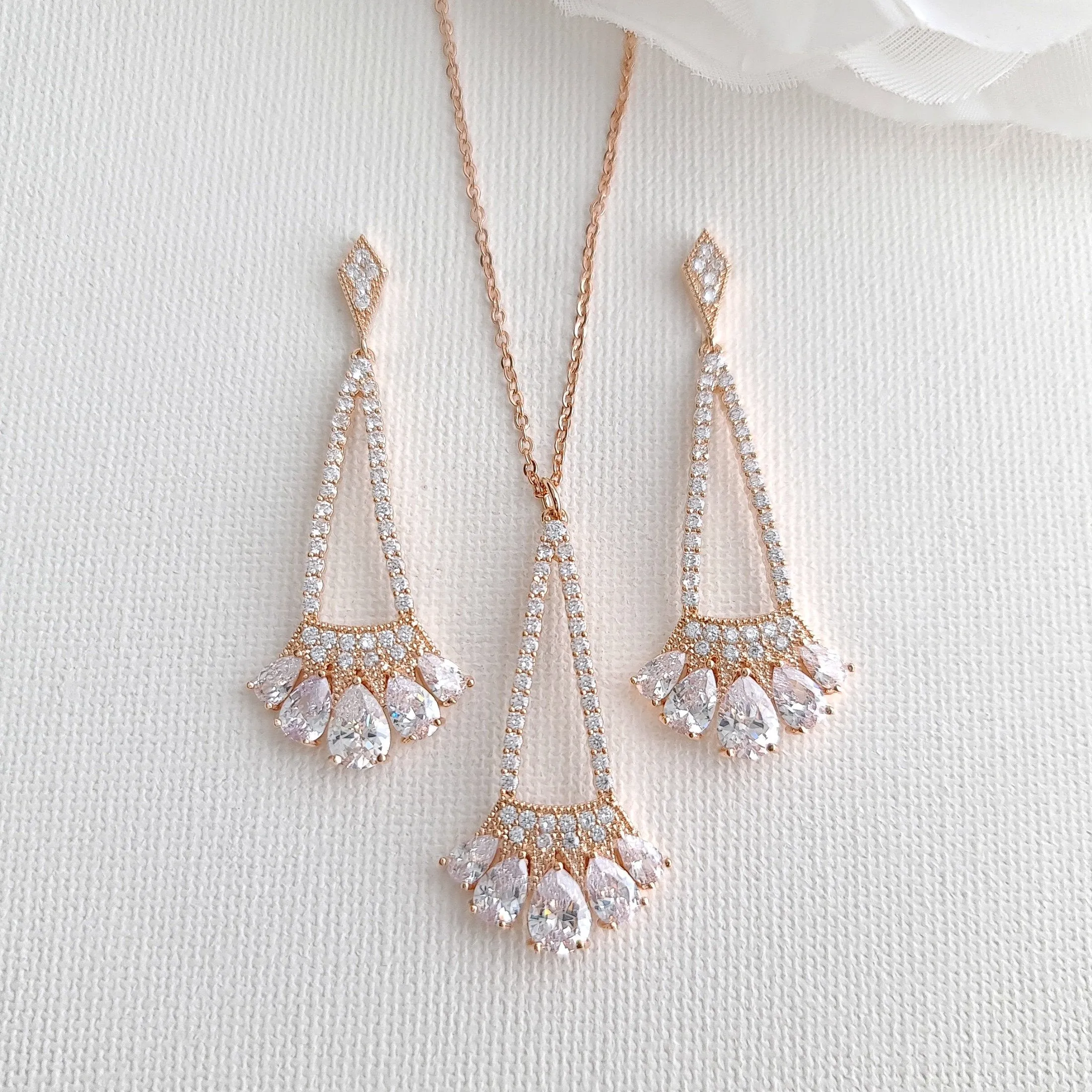 Designer Gold Triangle Drop Earrings -Sydney