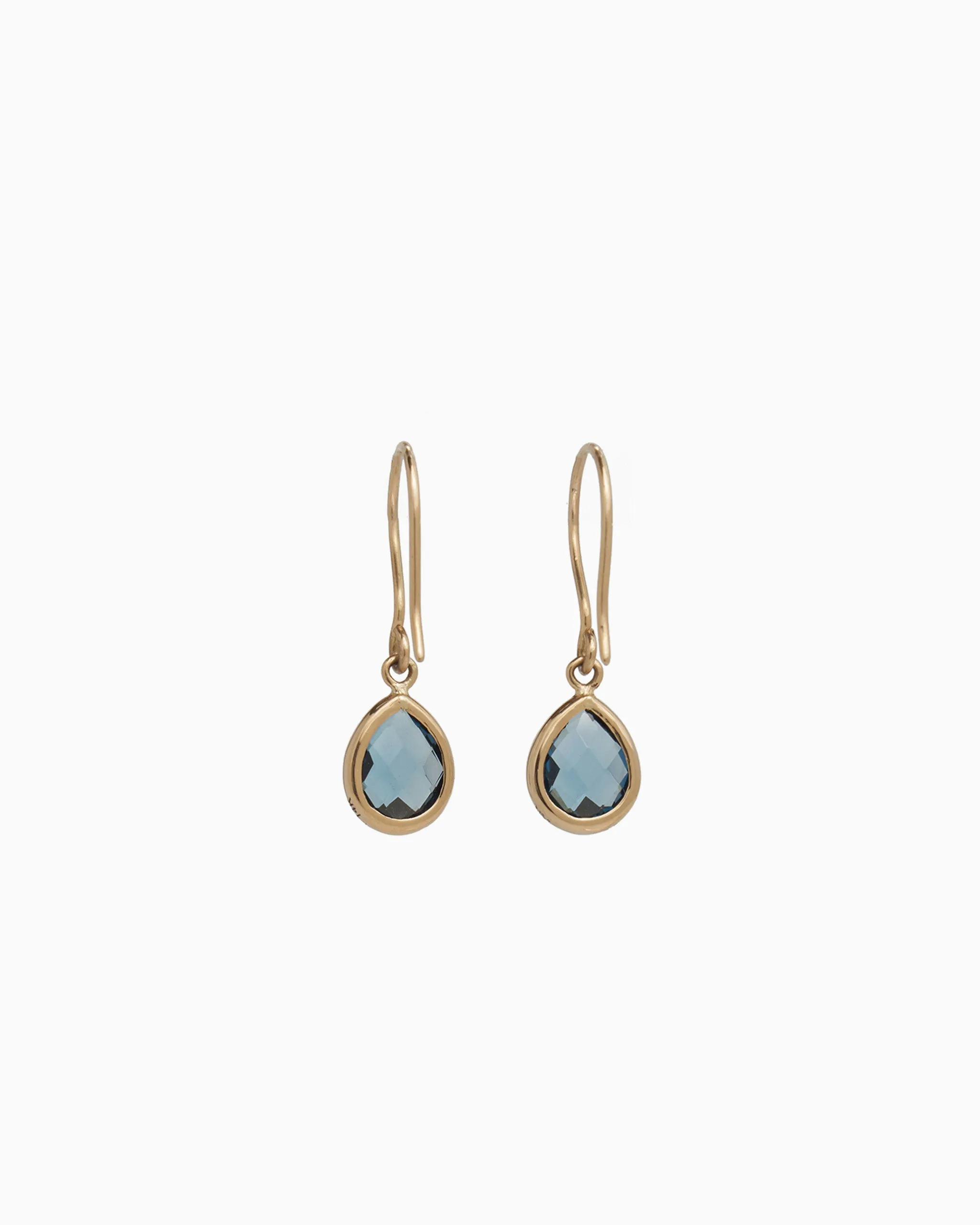 Dewdrop Stone Earrings - London Blue Topaz