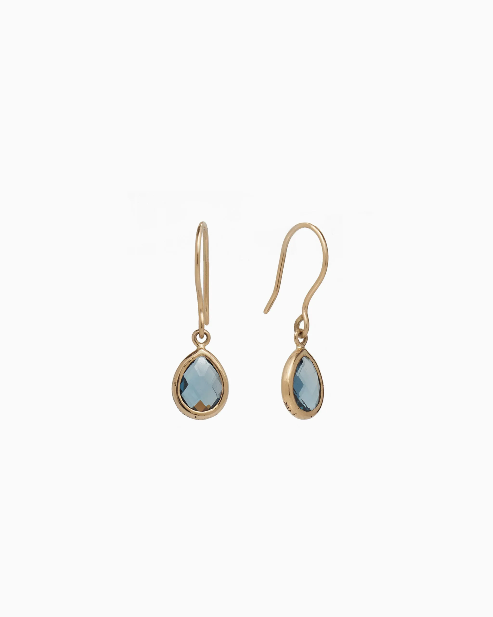 Dewdrop Stone Earrings - London Blue Topaz