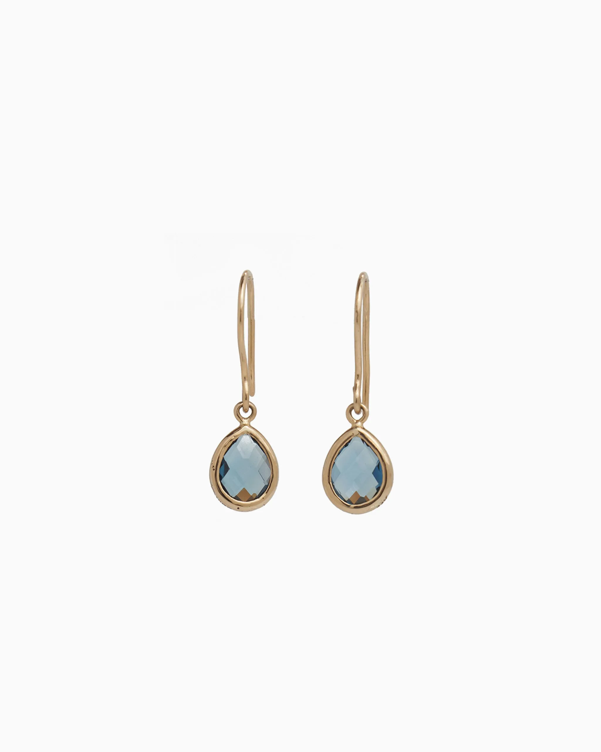 Dewdrop Stone Earrings - London Blue Topaz