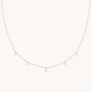 Diamond Charm Necklace in Solid Gold