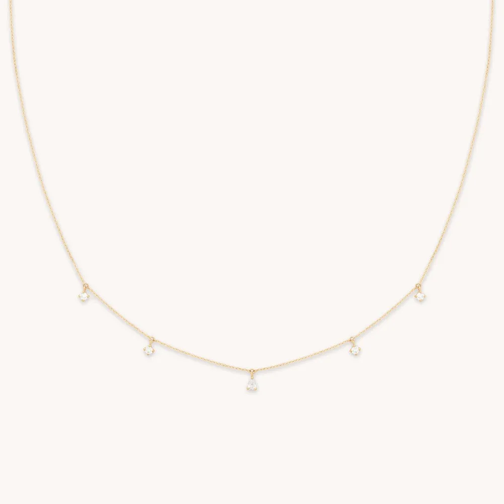 Diamond Charm Necklace in Solid Gold