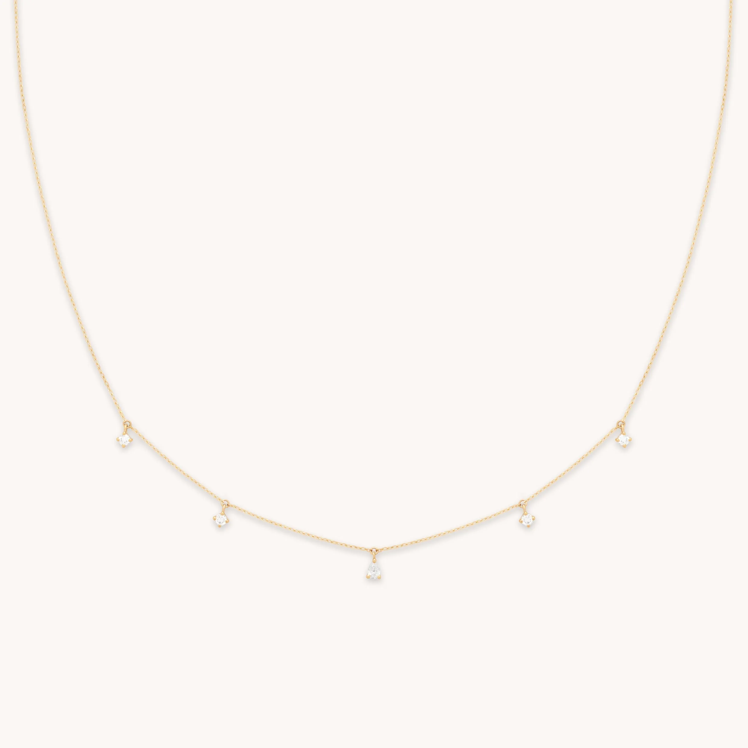 Diamond Charm Necklace in Solid Gold