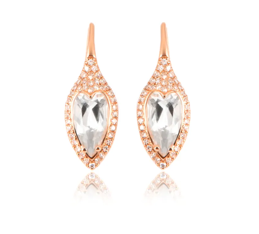 Diamond Topaz Drop earrings