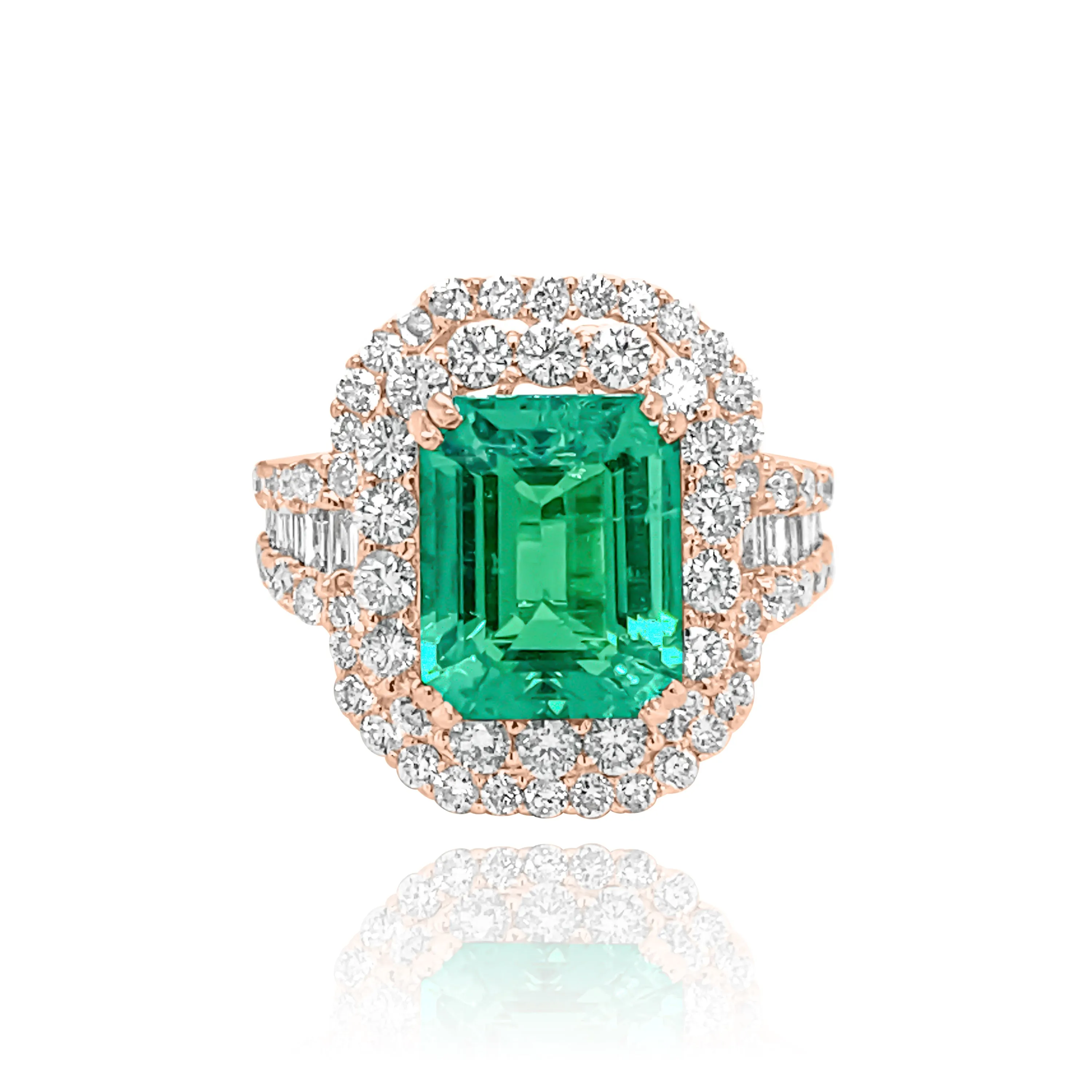 DIAMONDS & EMERALD "FRANCOISE" RING.