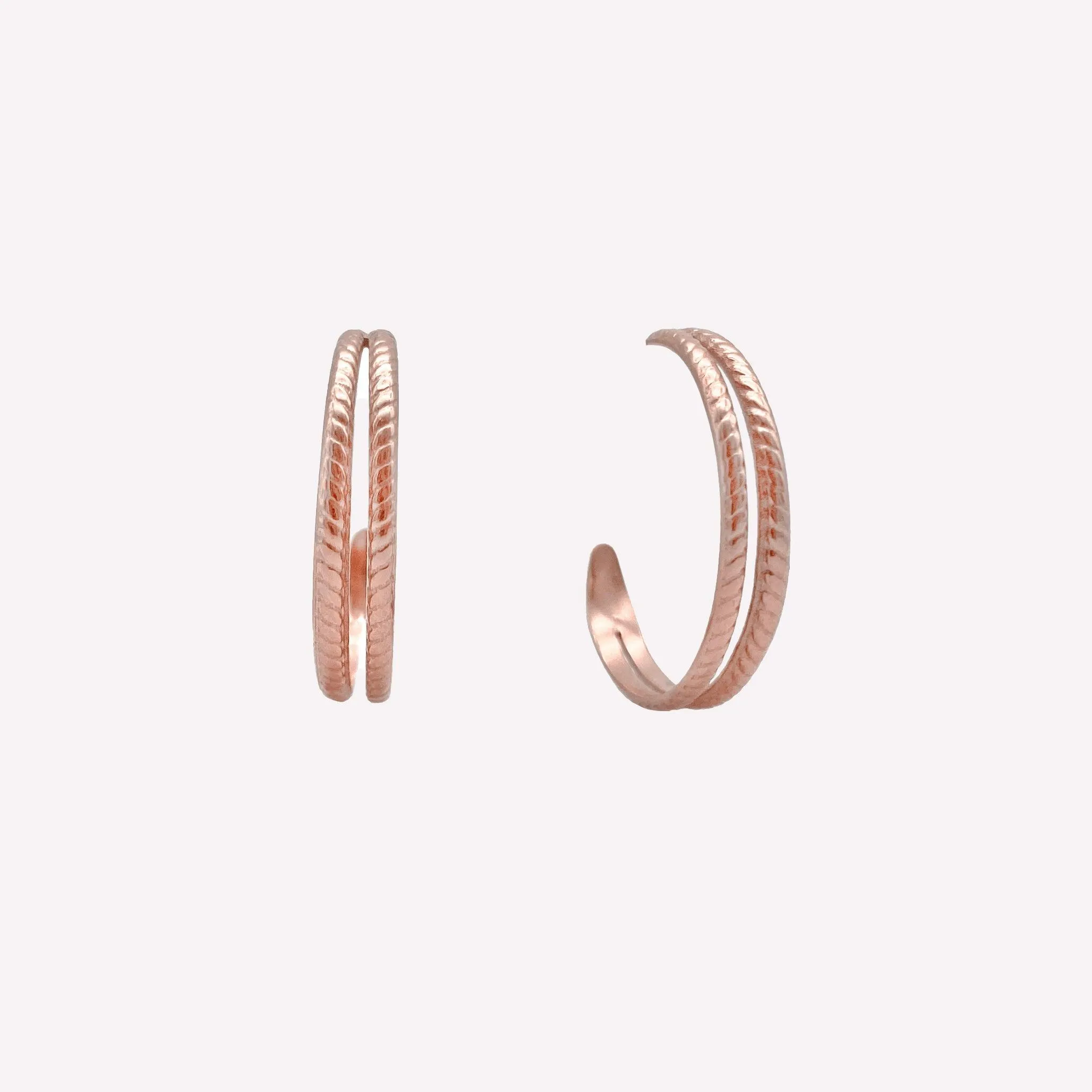 DOUBLE HOOP CLIP-ON EARRINGS IN ROSE GOLD