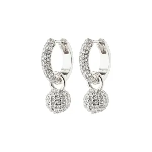 Edtli Silver Plated Crystal Hoops