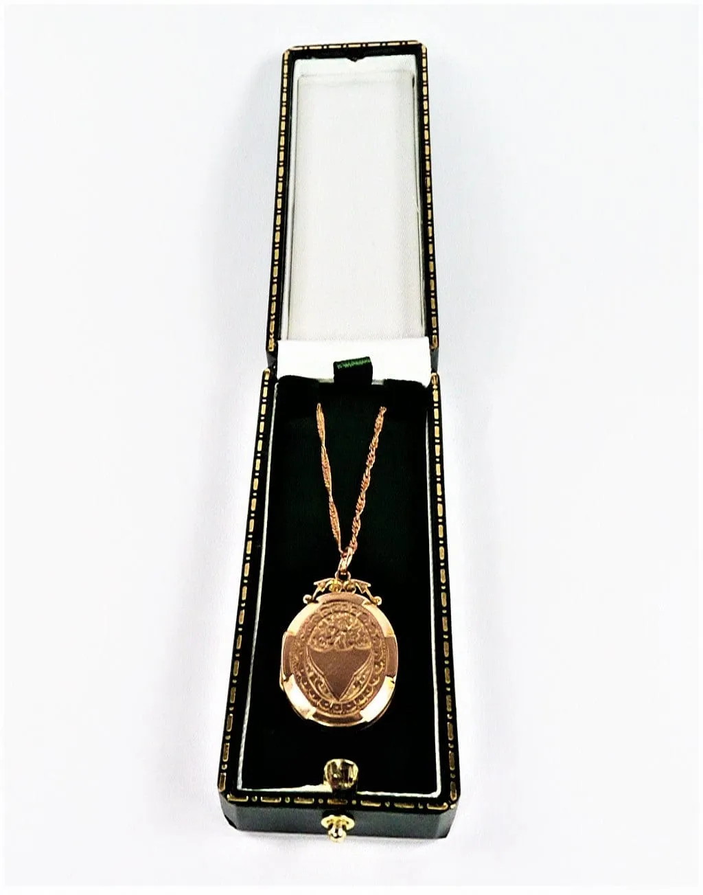 Elegant Antique Solid Gold Keepsake Locket 1908 With 18 Inch Necklace