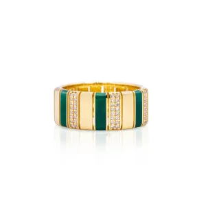 Ember Green Enamel Ring