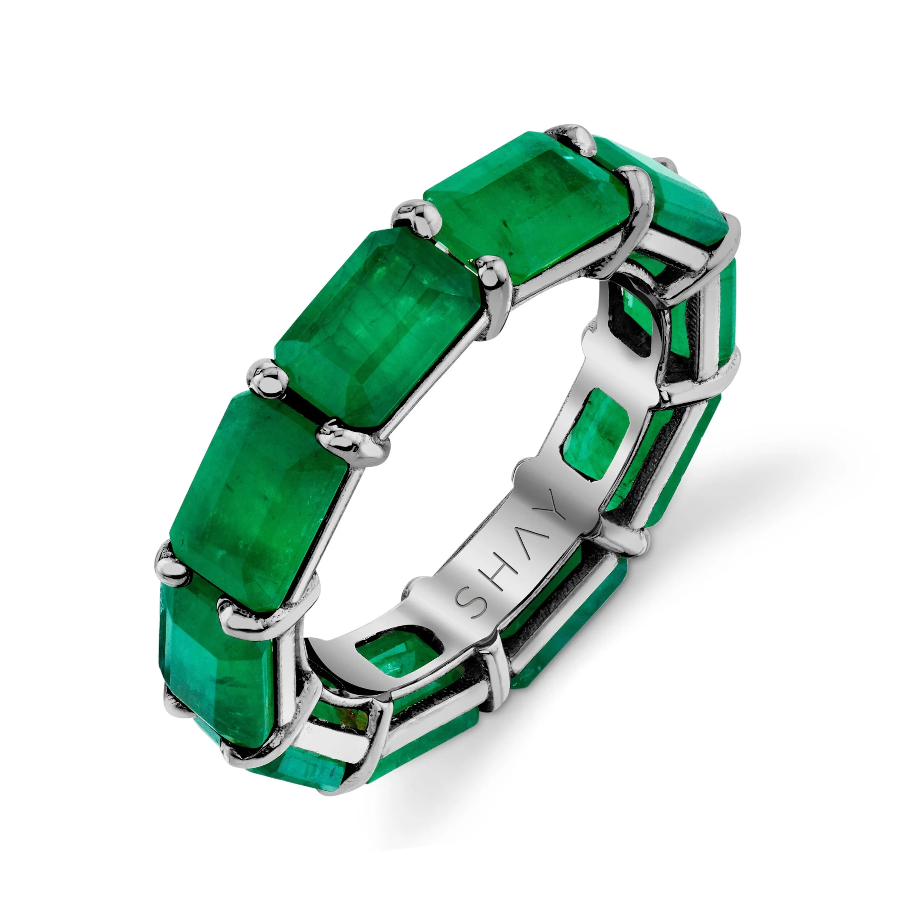 EMERALD EAST/WEST ETERNITY BAND