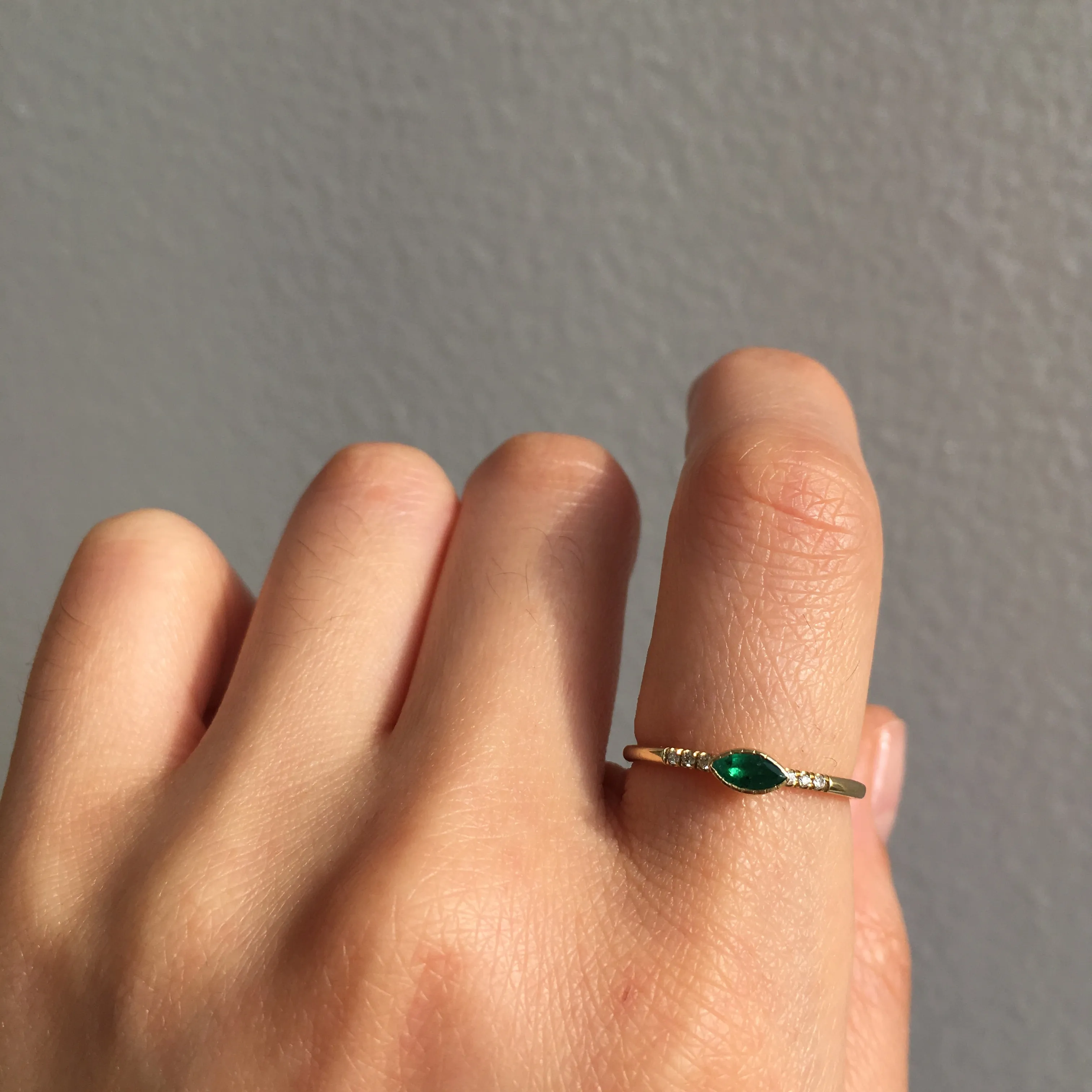 Emerald Marquise Equilibrium Ring