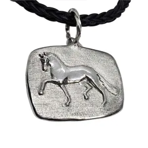 Fancy Trotting Horse Pendant Necklace Sterling Silver or Bronze