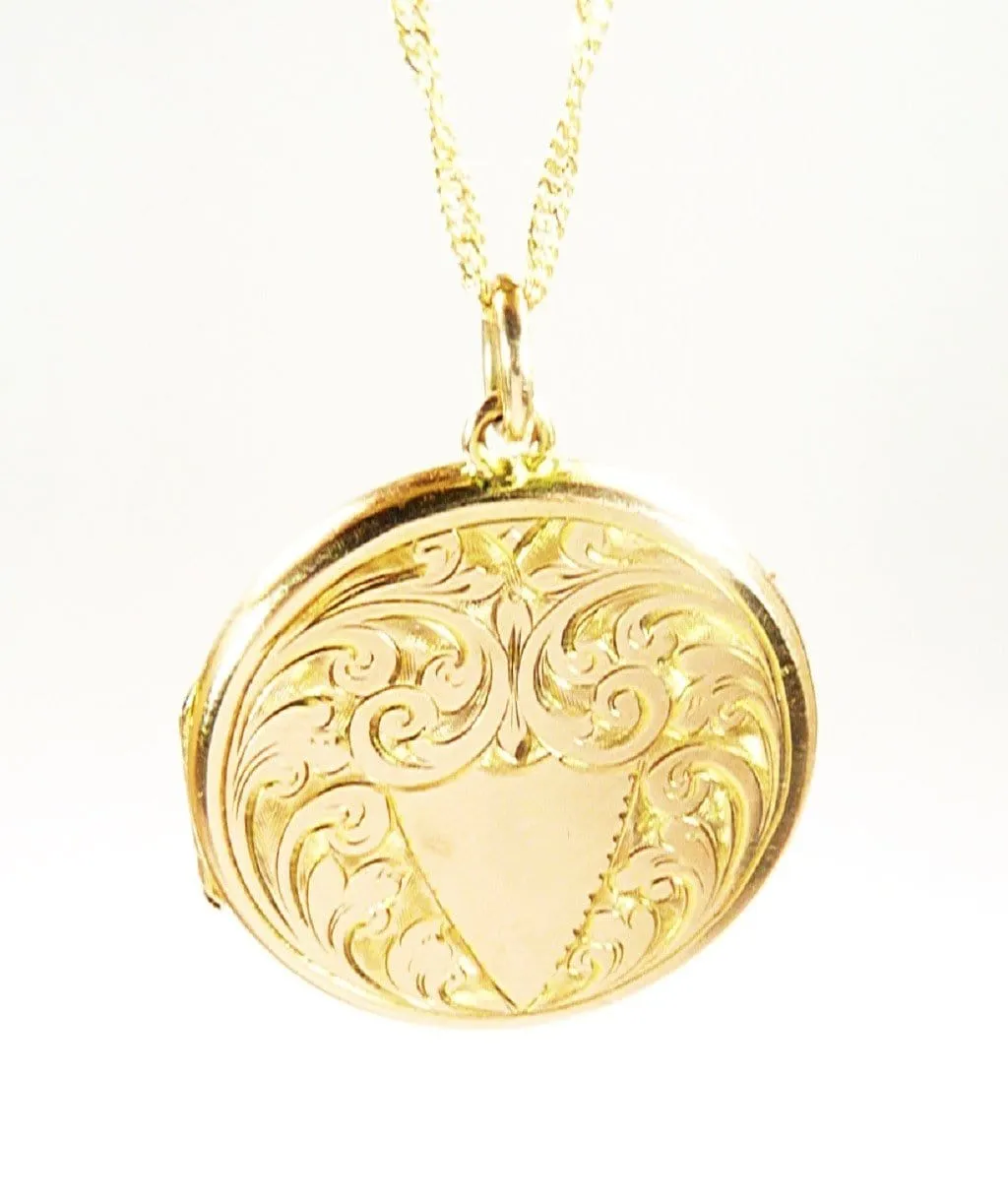 Fully Hallmarked Antique Rose Gold Locket 1919 With Ornate 50 cm Chain Somers & Eccles