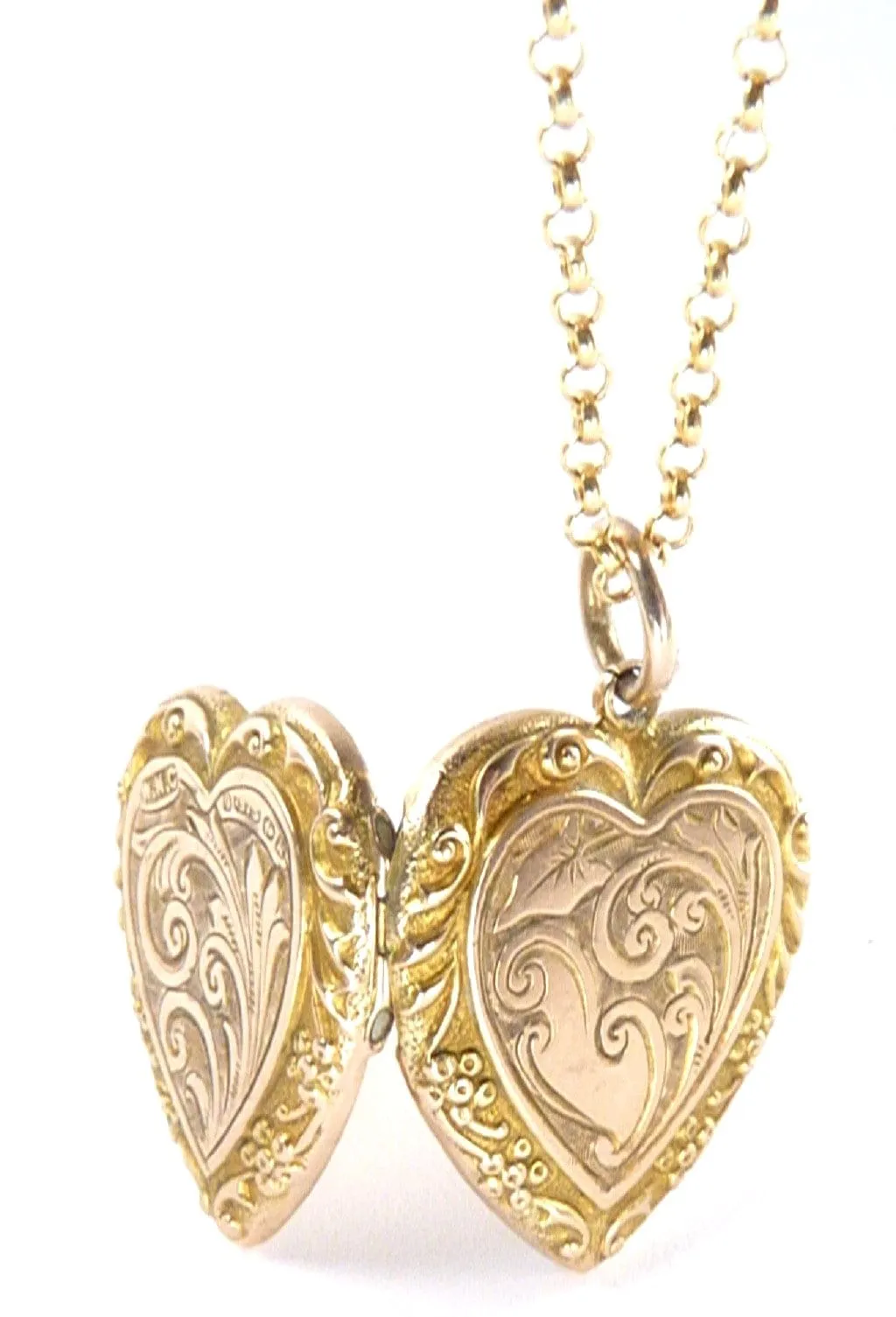 Fully Hallmarked Gold Art Nouveau Antique Locket Necklace 1909