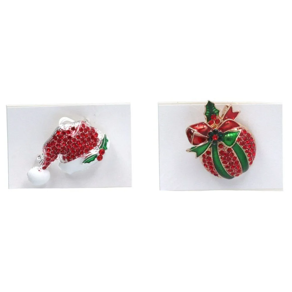 Gisela Graham Metal & Diamante Festive Brooch (Choice of 6)