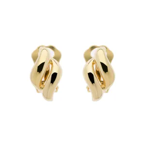 Gold Diamond Shape Clip Earrings