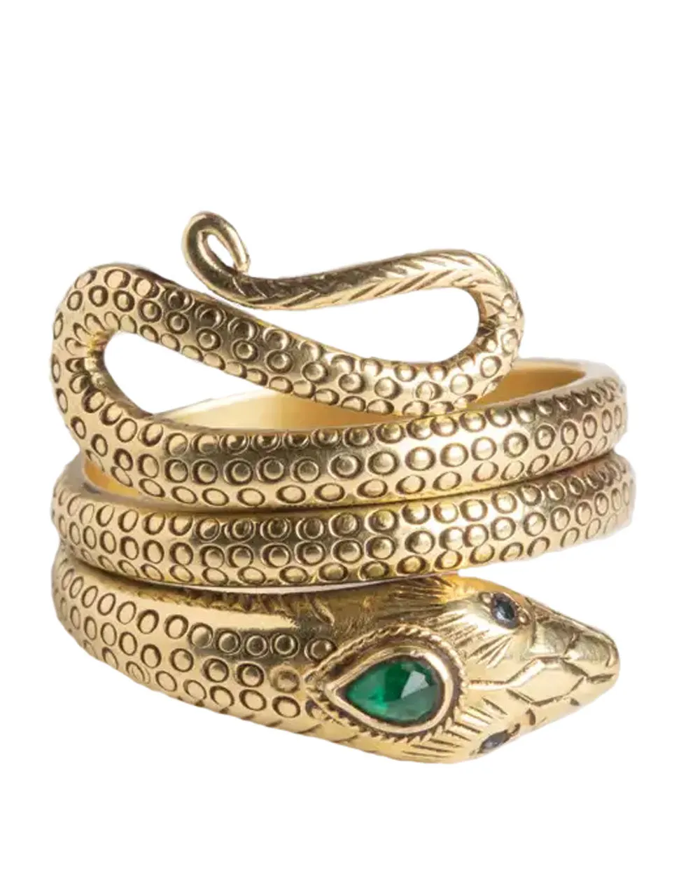 Gold Emerald Snake Eye Ring