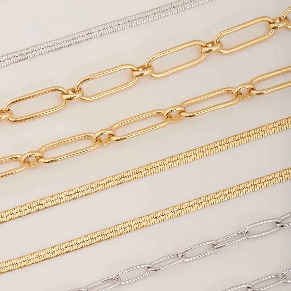 Gold Flat Snake Chain Necklace